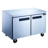 Dukers 15.53cu.ft Double Door Commercial Undercounter Workbench Refrigerator Made by Stainless Steel