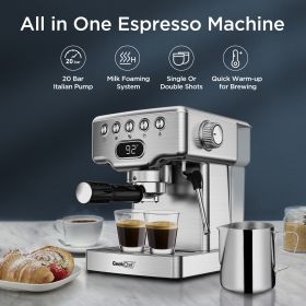 Geek Chef Espresso Machine,20 bar espresso machine with milk frother for latte,cappuccino,Machiato,for home espresso maker,1.8L Water Tank