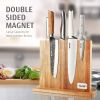 Hecef Powerful Magnetic Knife Block, Acacia Wood Double Side Magnet Kitchen Knife Holder Without Knives