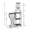 11 Bottle Wine Bakers Rack, 5 Tier Freestanding Wine Rack with Hanging Wine Glass Holder and Storage Shelves