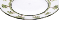 Palm Tree Design 9" Acrylic Dinner Plates Set of 4, Crystal Clear Plastic Plates Reusable