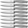 Steak Knives, Serrated Steak Knives with Gift Box, Stainless Steel Kitchen Steak Knife Set of 8, Silver