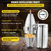 VEVOR 20L 5.3Gal Water Alcohol Distiller 304 Stainless Steel Alcohol Still Wine Making Boiler Home Kit with Thermometer for Whiskey Brandy Essential