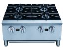 Dukers Commercial Gas Hotplate Cooktop in Stainless Steel with Four Lift-Off Burner Hot Plate