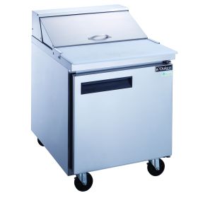 Dukers Commercial Single Door Salad Prep Table Refrigerator (Material: Stainless Steel, Model: Mega Top)