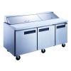 Dukers Commercial Triple Door Salad Prep Table Refrigerator 17.58 cu.ft.