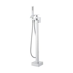 VEVOR Freestanding Bathtub Faucet, Floor Mount, Freestanding Tub Filler, Shower Mixer Taps, Two Water Modes, 360° Swivel Spout (default: default)