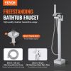 VEVOR Freestanding Bathtub Faucet, Floor Mount, Freestanding Tub Filler, Shower Mixer Taps, Two Water Modes, 360° Swivel Spout