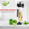 Fruit Infuser Water Bottle 32OZ Juice Shaker Sport w/ Flip Top Lid Anti-Slip Grips